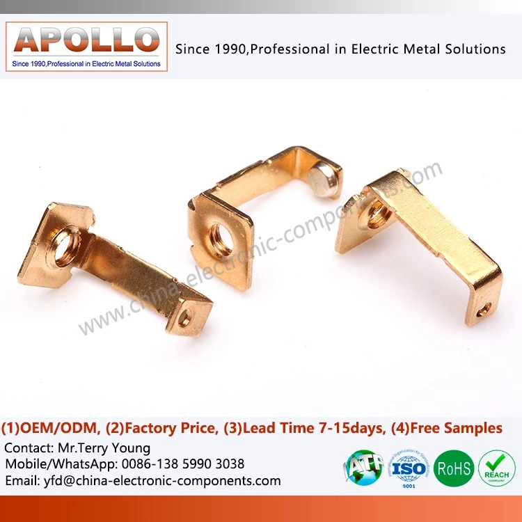Copper Stamping Parts With Riveted Silver Contacts